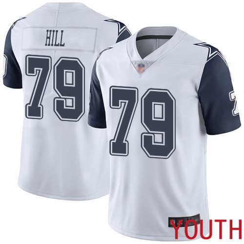 Youth Dallas Cowboys Limited White Trysten Hill #79 Rush Vapor Untouchable NFL Jersey->youth nfl jersey->Youth Jersey